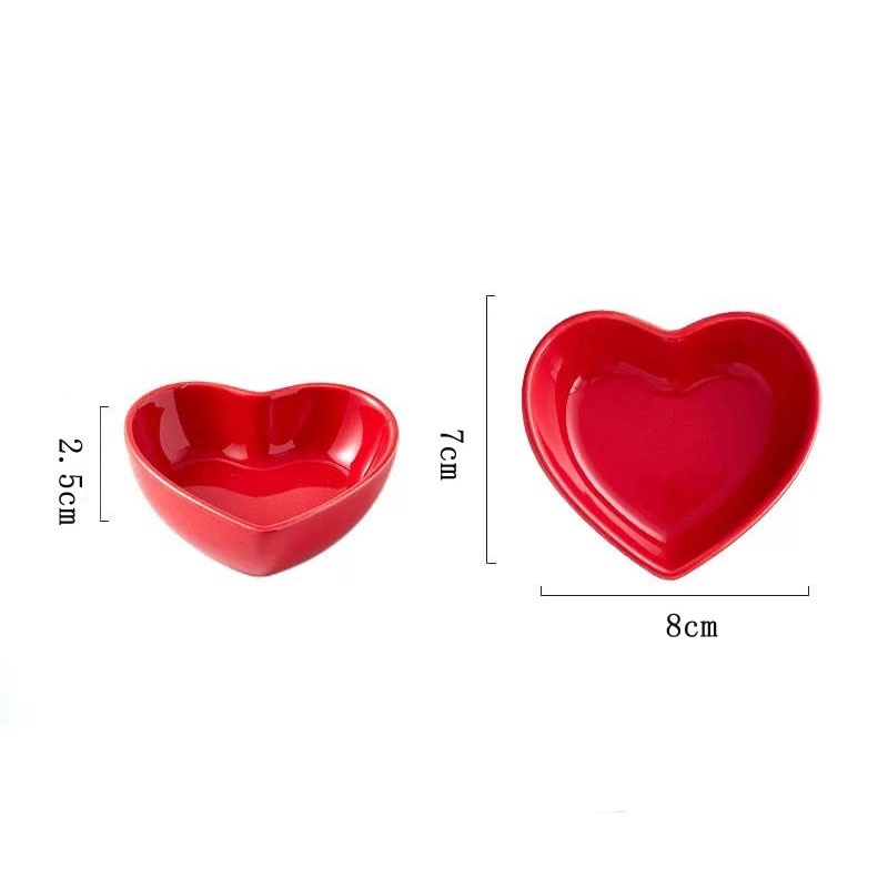 Ceramic heart shaped food/water bowl